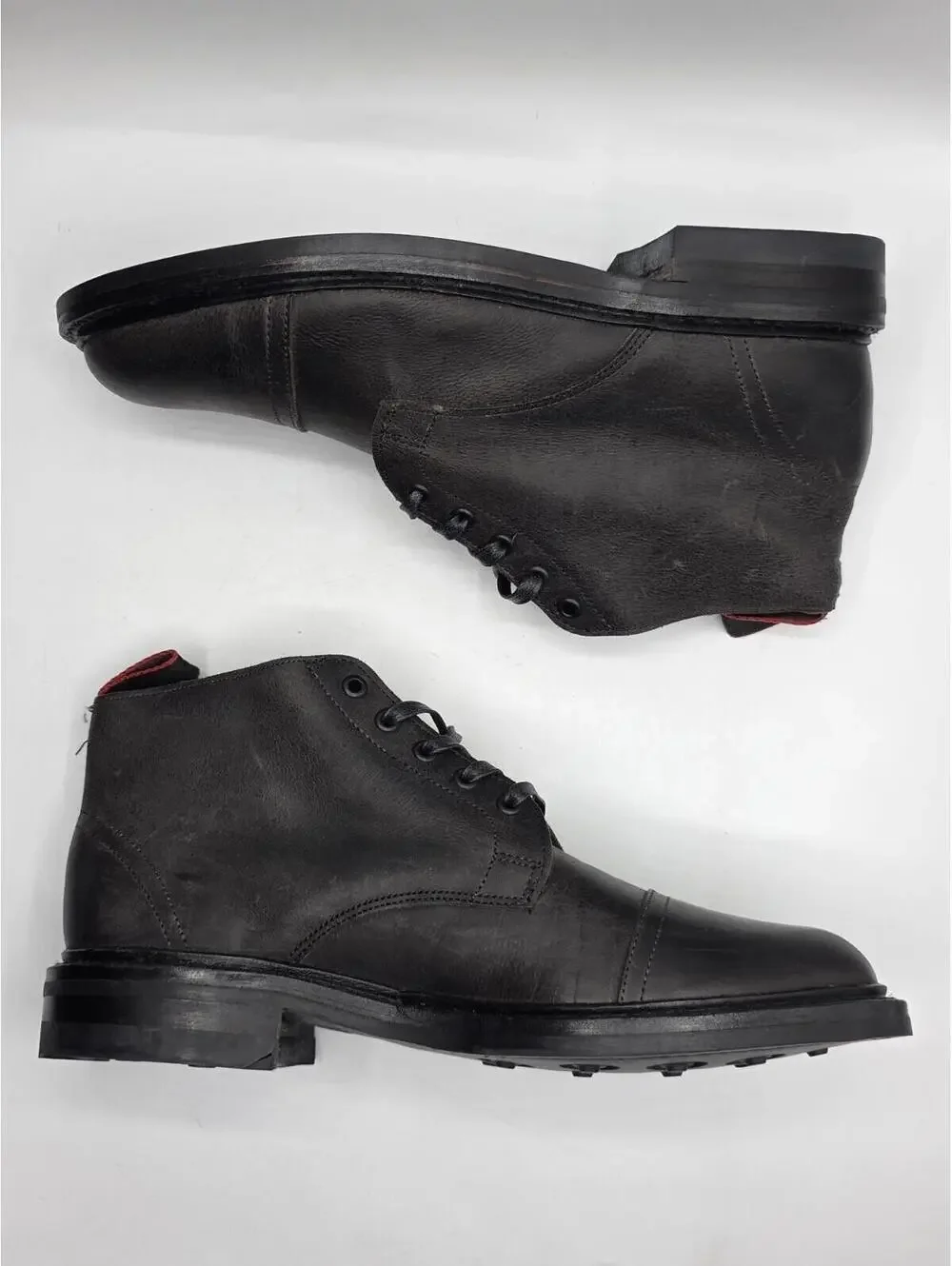 Allen Edmonds Patton Cap-Toe Boots Brown Kudu Leather Mens 7.5 D Dainite Sole